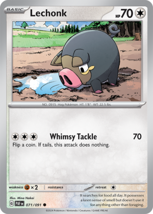 Pokémon TCG Lechonk – PAF 071/091 Common Reverse Holofoil – EN