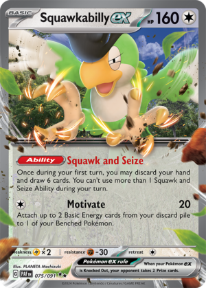 Pokémon TCG Squawkabilly ex – PAF 075/091 Double Rare Holo – EN