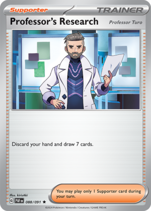 Pokémon TCG Professor's Research [Professor Turo] – PAF 088/091 Rare Reverse Holofoil – EN