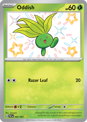 Pokémon TCG Oddish – PAF 092/091 Shiny Rare Holo – EN