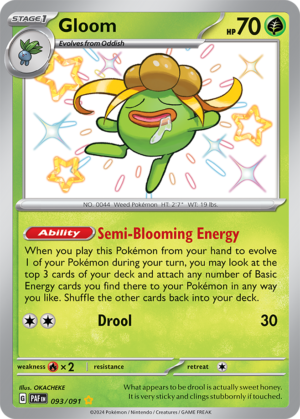 Pokémon TCG Gloom – PAF 093/091 Shiny Rare Holo – EN