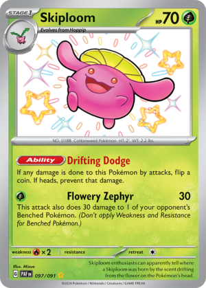 Pokémon TCG Skiploom – PAF 097/091 Shiny Rare Holo – EN