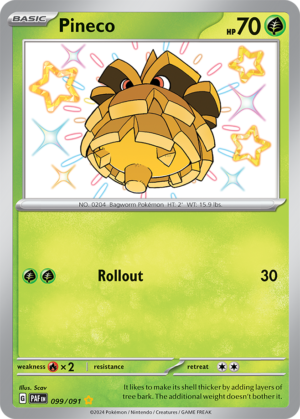 Pokémon TCG Pineco – PAF 099/091 Shiny Rare Holo – EN