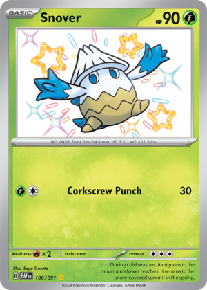 Pokémon TCG Snover – PAF 100/091 Shiny Rare Holo – EN