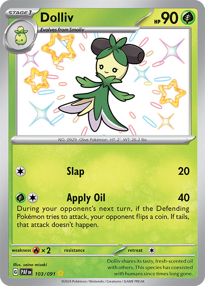Pokémon TCG Dolliv – PAF 103/091 Shiny Rare Holo – EN