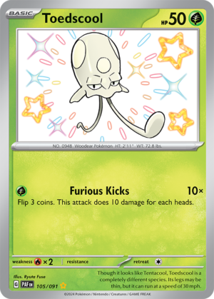 Pokémon TCG Toedscool – PAF 105/091 Shiny Rare Holo – EN