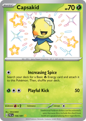 Pokémon TCG Capsakid – PAF 106/091 Shiny Rare Holo – EN