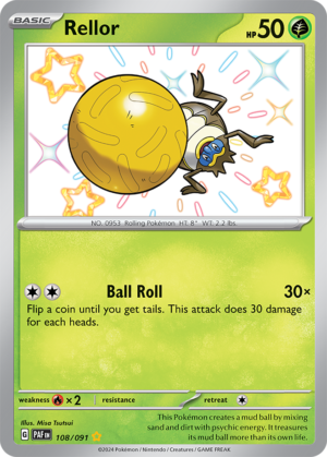 Pokémon TCG Rellor – PAF 108/091 Shiny Rare Holo – EN