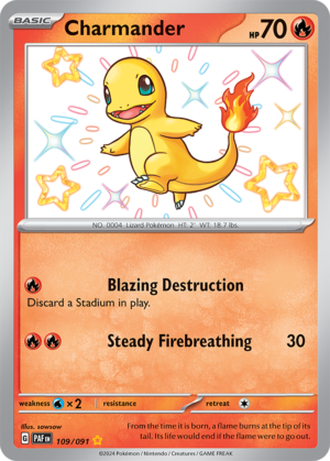 Pokémon TCG Charmander – PAF 109/091 Shiny Rare Holo – EN