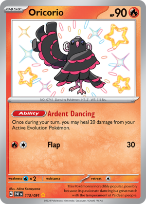 Pokémon TCG Oricorio – PAF 113/091 Shiny Rare Holo – EN