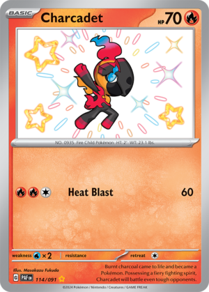 Pokémon TCG Charcadet – PAF 114/091 Shiny Rare Holo – EN