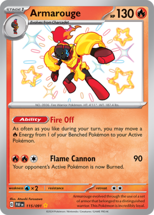 Pokémon TCG Armarouge – PAF 115/091 Shiny Rare Holo – EN