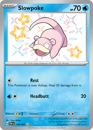 Pokémon TCG Slowpoke – PAF 116/091 Shiny Rare Holo – EN