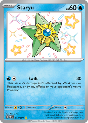 Pokémon TCG Staryu – PAF 118/091 Shiny Rare Holo – EN