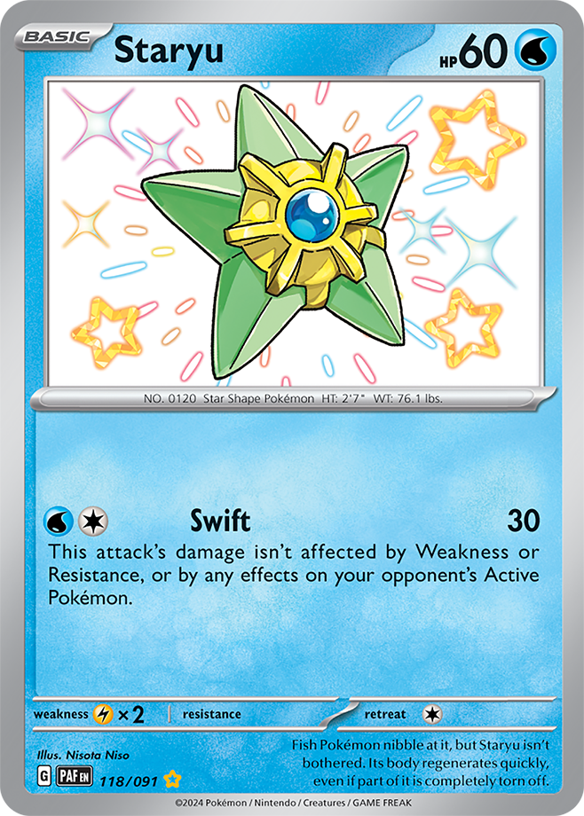 Pokémon TCG Staryu – PAF 118/091 Shiny Rare Holo – EN