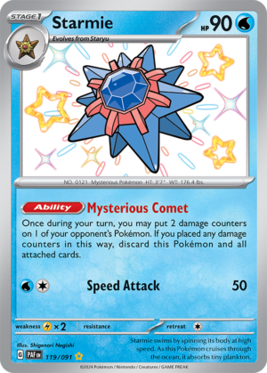 Pokémon TCG Starmie – PAF 119/091 Shiny Rare Holo – EN