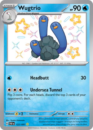 Pokémon TCG Wugtrio – PAF 122/091 Shiny Rare Holo – EN