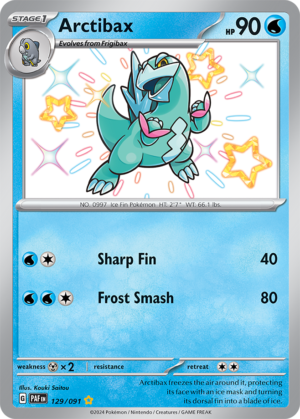 Pokémon TCG Arctibax – PAF 129/091 Shiny Rare Holo – EN
