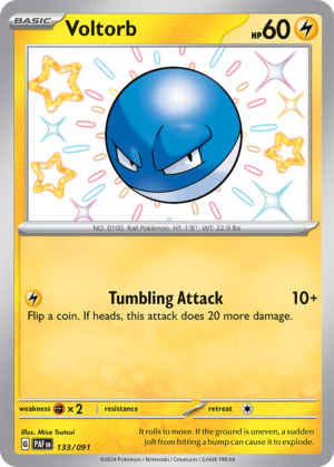 Pokémon TCG Voltorb – PAF 133/091 Shiny Rare Holo – EN