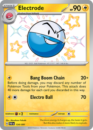 Pokémon TCG Electrode – PAF 134/091 Shiny Rare Holo – EN