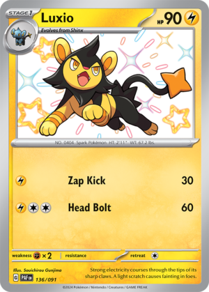 Pokémon TCG Luxio – PAF 136/091 Shiny Rare Holo – EN
