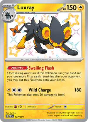 Pokémon TCG Luxray – PAF 137/091 Shiny Rare Holo – EN