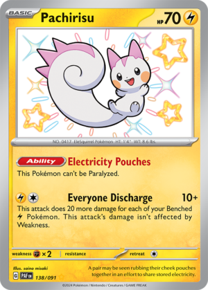 Pokémon TCG Pachirisu – PAF 138/091 Shiny Rare Holo – EN