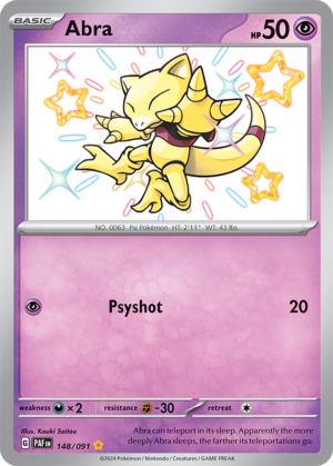 Pokémon TCG Abra – PAF 148/091 Shiny Rare Holo – EN