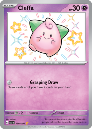 Pokémon TCG Cleffa – PAF 150/091 Shiny Rare Holo – EN