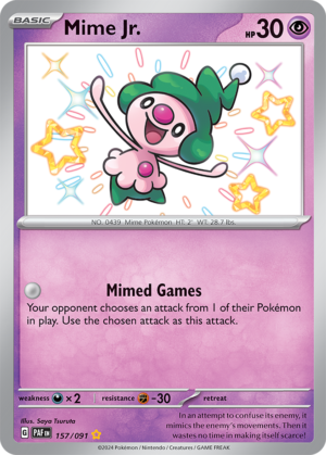 Pokémon TCG Mime Jr. – PAF 157/091 Shiny Rare Holo – EN