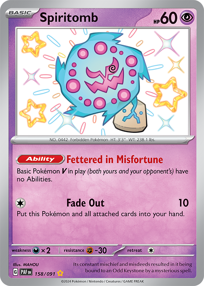 Pokémon TCG Spiritomb – PAF 158/091 Shiny Rare Holo – EN