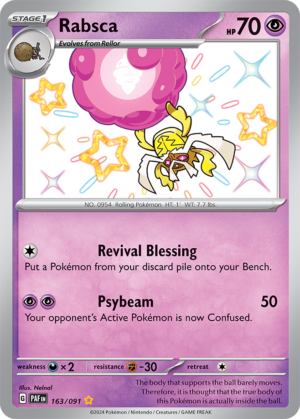 Pokémon TCG Rabsca – PAF 163/091 Shiny Rare Holo – EN