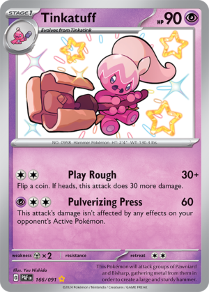 Pokémon TCG Tinkatuff – PAF 166/091 Shiny Rare Holo – EN