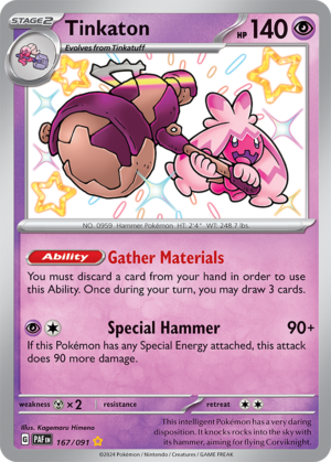 Pokémon TCG Tinkaton – PAF 167/091 Shiny Rare Holo – EN