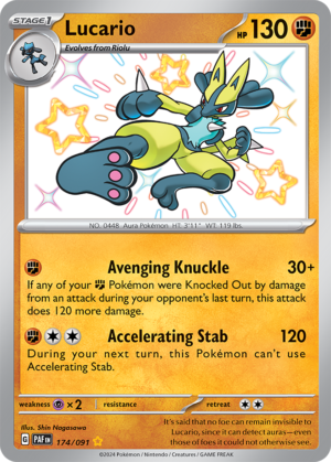 Pokémon TCG Lucario – PAF 174/091 Shiny Rare Holo – EN