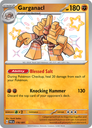 Pokémon TCG Garganacl – PAF 178/091 Shiny Rare Holo – EN