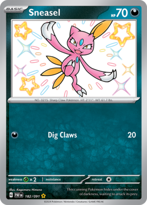 Pokémon TCG Sneasel – PAF 182/091 Shiny Rare Holo – EN