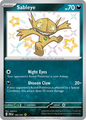 Pokémon TCG Sableye – PAF 184/091 Shiny Rare Holo – EN
