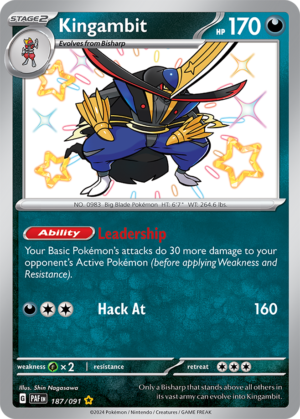 Pokémon TCG Kingambit – PAF 187/091 Shiny Rare Holo – EN