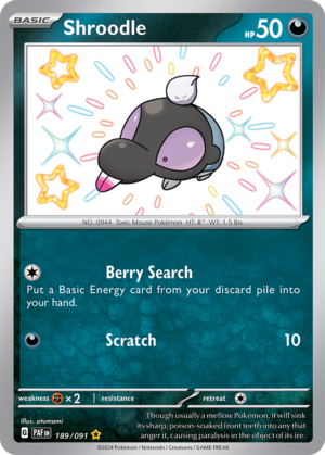 Pokémon TCG Shroodle – PAF 189/091 Shiny Rare Holo – EN