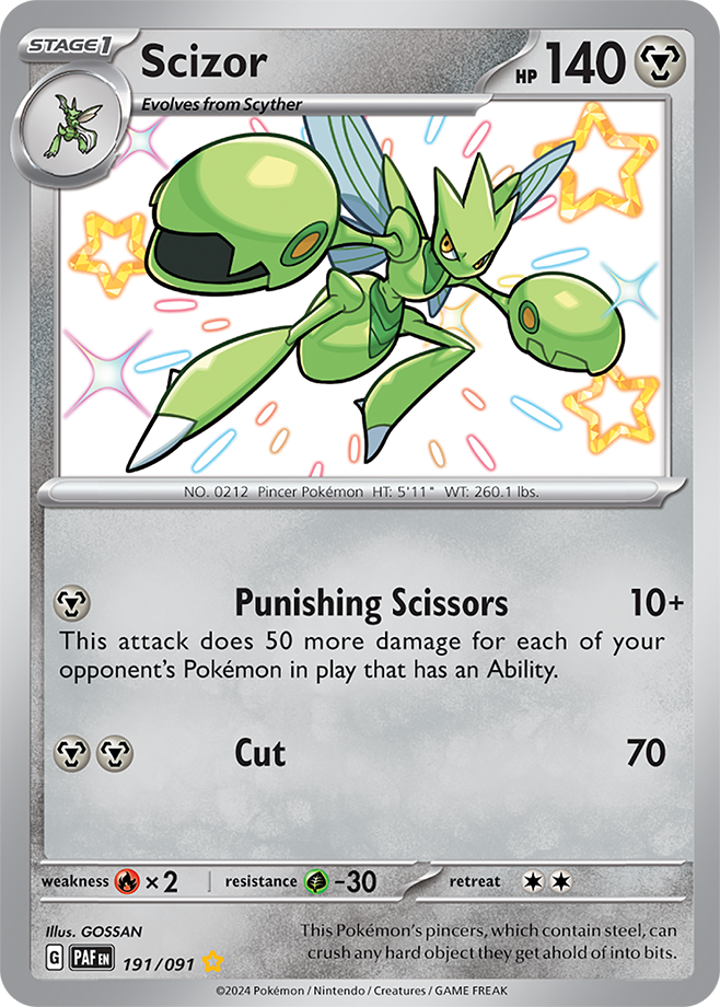 Pokémon TCG Scizor – PAF 191/091 Shiny Rare Holo – EN