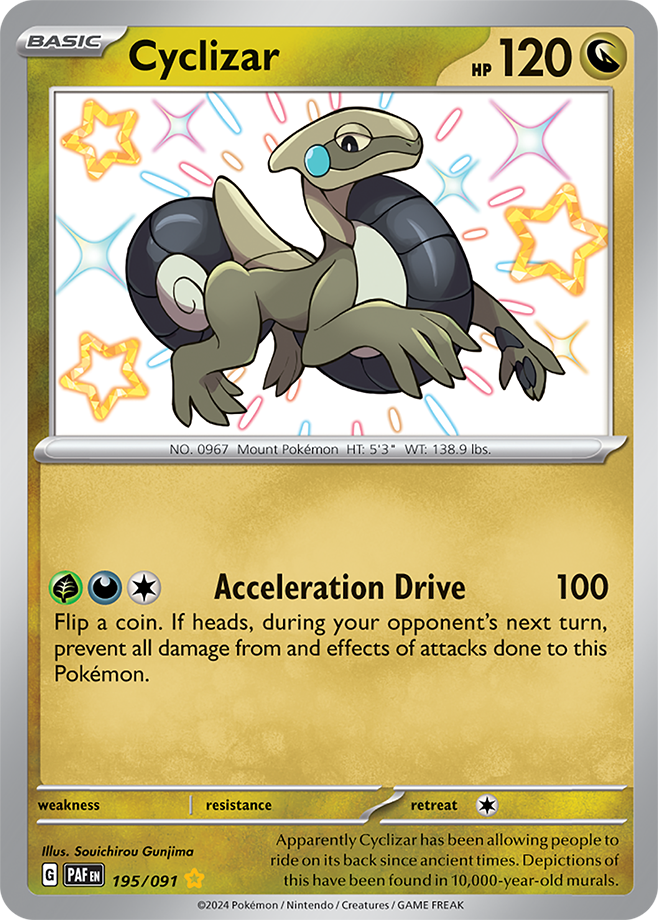 Pokémon TCG Cyclizar – PAF 195/091 Shiny Rare Holo – EN