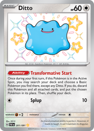 Pokémon TCG Ditto – PAF 201/091 Shiny Rare Holo – EN