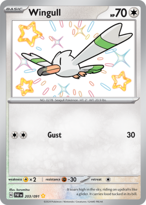 Pokémon TCG Wingull – PAF 203/091 Shiny Rare Holo – EN