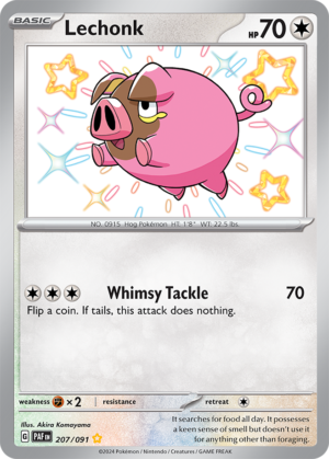 Pokémon TCG Lechonk – PAF 207/091 Shiny Rare Holo – EN