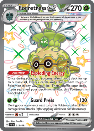 Pokémon TCG Forretress ex – PAF 212/091 Shiny Ultra Rare Holo – EN