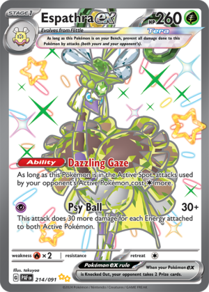 Pokémon TCG Espathra ex – PAF 214/091 Shiny Ultra Rare Holo – EN