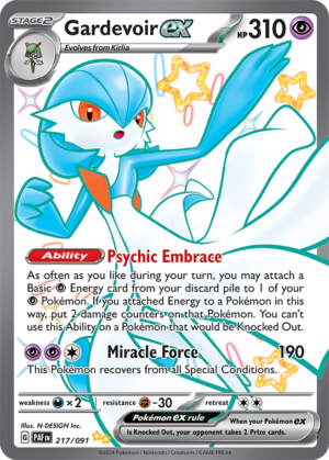 Pokémon TCG Gardevoir ex – PAF 217/091 Shiny Ultra Rare Holo – EN