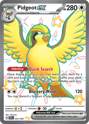 Pokémon TCG Pidgeot ex – PAF 221/091 Shiny Ultra Rare Holo – EN