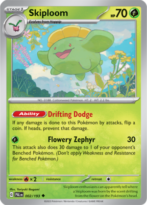 Pokémon TCG Skiploom – PAL 002/193 Uncommon Regular – EN